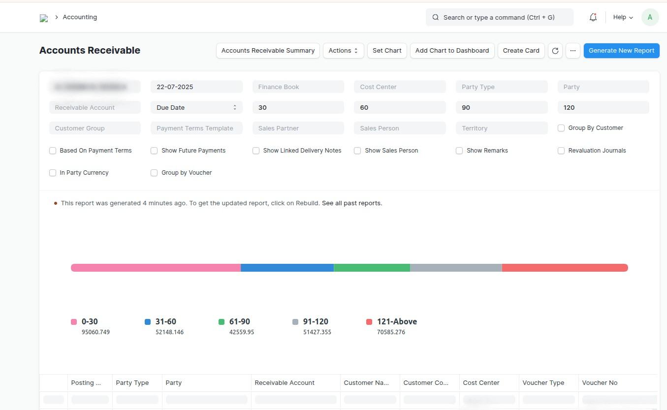 Receivables Screenshot