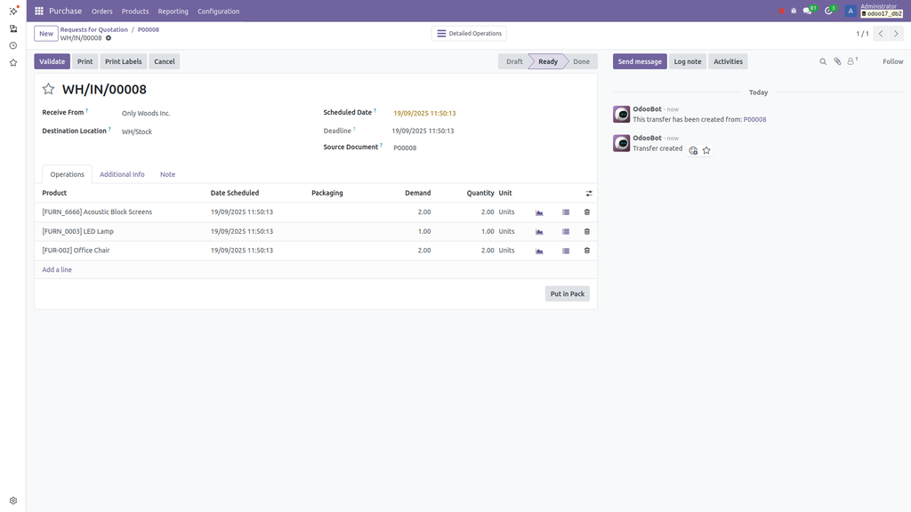 Purchase Receipt Screenshot